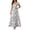 Blue, variant on Women's Maxi Print Dress Wrap V-Neck Flowing A-Line Summer Dress Short Sleeve Semi Formal Flowy Ruffle Sleeve Wedding Guest Dress