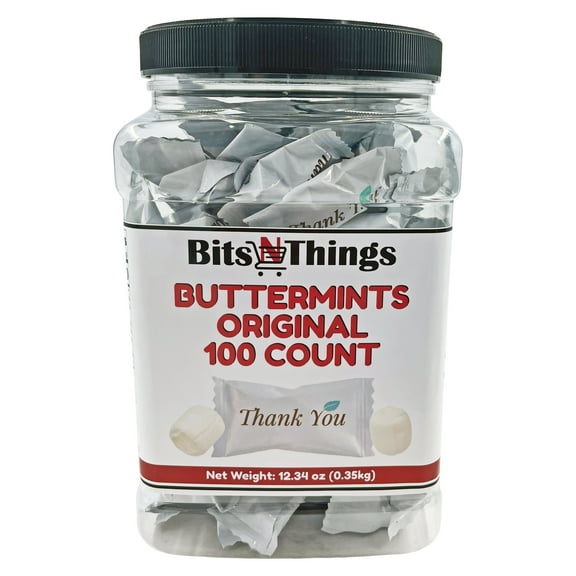 Thank You Buttermints, Individually Wrapped Soft Mint Candies - Pack of 100 (Buttermint)
