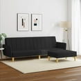 thumbnail image 4 of vidaXL 2-Seater Sofa Bed with Footstool Black Fabric, 4 of 16