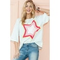 thumbnail image 5 of Colorblock Star Patched Half Sleeve Oversized Tee, 5 of 11