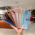 thumbnail image 5 of Compatible with iPhone 14 Plus Case, Cute Love-Heart for Girl Women Luxury Plating Edge Bumper Soft TPU Shockproof Case with Wristband Stand for iPhone 14 Plus, Brown, 5 of 9