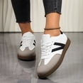 thumbnail image 3 of EKVAHL Women's Lace Up Retro Sneakers, Soft Cushioned Insole Breathable Tennis Shoes, Fashion Daily Shopping Stroll Walking Shoes White, 3 of 5