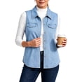 thumbnail image 2 of VBVC Women's Sleeveless Curved Hem Denim Vest , Button Down Jean Vest For Women, S-2XL, 2 of 8