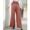 thumbnail image 3 of Pantalones sueltos para mujer pantalones de pierna ancha para mujer cintura alta transpirables color puro para uso diario para citas ANGGREK Otros, 3 of 7