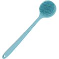 thumbnail image 1 of Silicone Back Scrubber for Shower Bath Body Brush with Long Handle (Blue), 1 of 5
