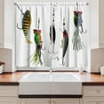 thumbnail image 2 of Ambesonne Fish Kitchen Curtains, Fishing Baits Hobby Leisure, 55"x36", Multicolor, 2 of 3