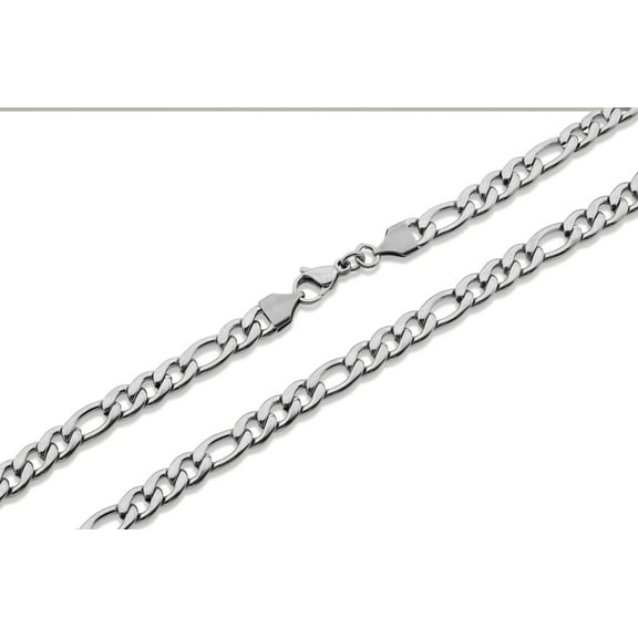 SilverCloseOut Stainless Steel Mens Figaro Chain 7.5mm - 16in