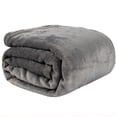 thumbnail image 6 of Trailmaker Plush Fleece Throw Blanket; Cozy 200 GSM for Living Room, Couch, Bedding 80"L x 60"W (Gray), 6 of 6