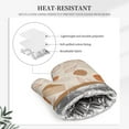 thumbnail image 5 of XMXT 2 Pcs Silicone Oven Mitts, Leaf Cake Design Illustration Thickened Non-Slip BBQ Gloves, Brown, 5 of 9