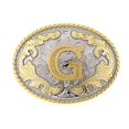 thumbnail image 2 of Western Belt Buckle Initial Letters ABCDEFG to Y-Cowboy Rodeo Gold Large Belt Buckle for Men and Women (G), 2 of 10