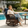 thumbnail image 5 of 3-Piece Outdoor Swivel Rocking Chairs Set, Weather-Resistant Patio Furniture for Porch Backyard Poolside, with Coffee Table & Thick Cushions, Easy Assembly, Wicker 360° Swivel Rocker Bistro Set, 5 of 9