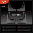 thumbnail image 2 of A-Premium Set of 4PCS Mud Flaps Splash Guards Mudguards Mudflaps with Hardware Kits Accessory Compatible with Ford Maverick 2022-2023, 2022 2023, Crew Cab Pickup, Black Color, Front LH RH & Rear LH RH, 2 of 8