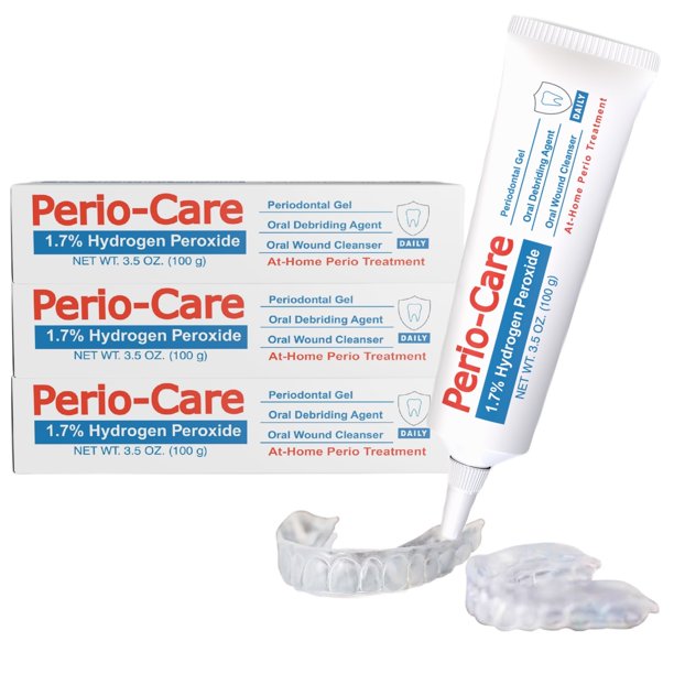 Perio Care Gel for Trays (3 Tubes + Trays) 1.7 Hydrogen Peroxide Gel