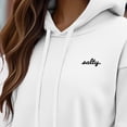 thumbnail image 5 of Dalix Salty Embroidery Fleece Hoodie Cropped Long Sleeve Drawstring Fall Spring Womens in White S Small, 5 of 5