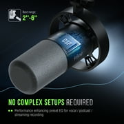 FIFINE K688 USB XLR Studio Microphone for PC Computer Recording, Podcast Dynamic Microphone with Headphone Jack, Mute Button, Gain Control, XLR Cable