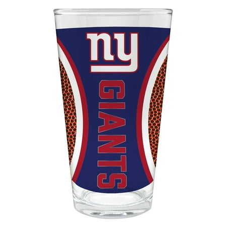 New York Giants 16 ounce team pint glass with Gameball graphic
