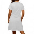 thumbnail image 7 of Bxsruta Women's V-Neck Ruched Short Sleeve Nightgown Soft Loose Sleep Dress, 7 of 7