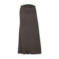 thumbnail image 3 of Women's High Waist Ruched Stretchy A Line Flared Midi Skirt - Casual Solid Color Maxi Skirt, 3 of 3