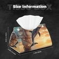thumbnail image 6 of Lsque Sailing Dancing Dolphin Printed Long Tissue Box Cover Holder, Facial Paper Organizer Dispenser,Triangle with Bottom Belt, PVC Leather Decorative Organizer, 6 of 9