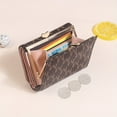 thumbnail image 3 of Elegant Women's Mini Trifold Wallet with Stylish Letter Print, Snap Closure, and Multiple Card Slots - Available in Pink, White, Black, Dark Brown, Small Wallet, 3 of 9