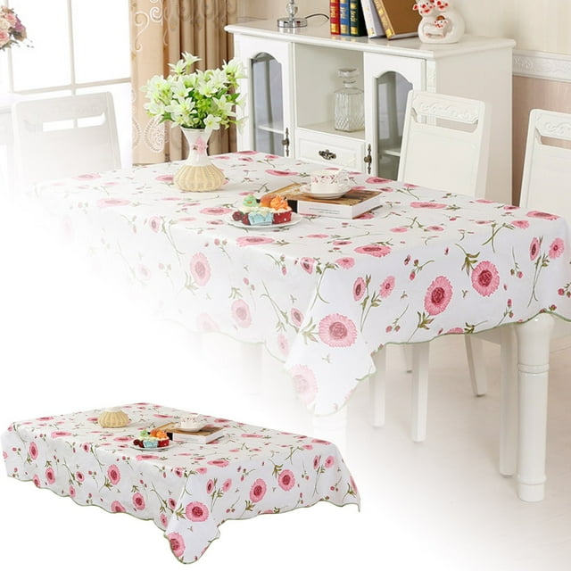 137x183cm Film PEVA + Nappe Composite Ronde et Rectangulaire Tapis de Meuble TV Carré et Chiffon à Café