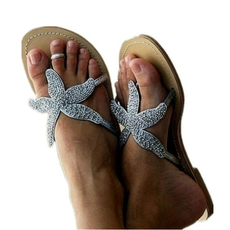 Sequins Star Summer Bench Shoes Bohemian Flat Flip-flop