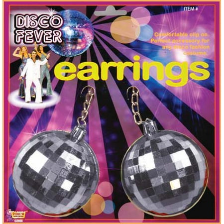 70's Jumbo Disco Ball Silver Costume Earrings | Walmart Canada