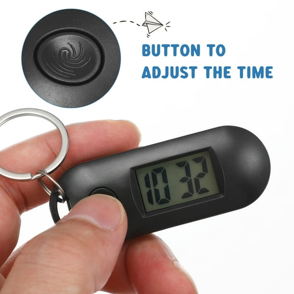 2pcs Digital Keychain Watch - Portable Keychain Watch Small Pocket Watch Digital Pocket Watch With Key Ring For Students And Exam Use