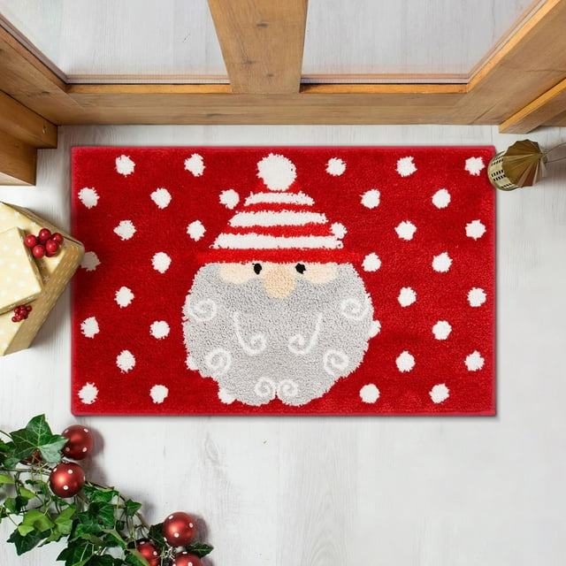 Christmas Gingerbread Welcome Mat 40X60Cm | Front Door Rug Polyester Natural Fiber Bristles | Durable Dirt Scraper Doormat for Porch Entryway Patio Garage Indoor Outdoor Use