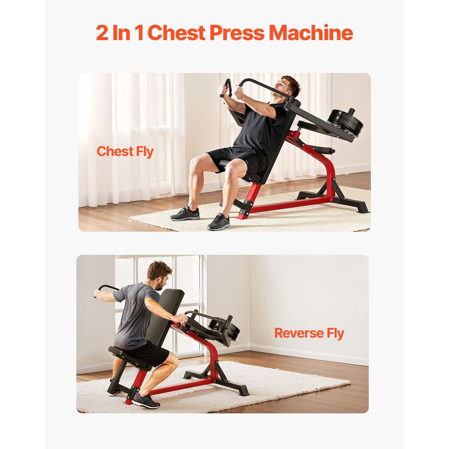 Dranite 450 lbs Incline Chest Fly and Rear Delt Fly Machine with Adjustable Bench, Home Gym Equipment for Chest and Back Strength Training
