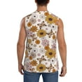 thumbnail image 4 of Goofa Sunflowers And Butterflies Printed Men's Sleeveless T-Shirt - Athletic Gym Workout Tank Top for Men - Moisture-Wicking, UPF 30+ Quick-Dry Muscle Tee-XX-Large, 4 of 8