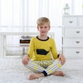 thumbnail image 5 of Kids Toddler Boys Girls Print Shoulder Button Long-sleeved Clothing+Pant Underwear/pajamas Two-piece Suit, 5 of 5