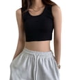 thumbnail image 1 of Camiseta sin mangas de entrenamiento de canalé para mujer,Camiseta sin mangas deportiva para mujer Camiseta sin mangas deportiva de canalé para mujer Camiseta sin mangas de ejercicio ajustada Tecnología avanzada, 1 of 8