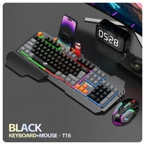 Wired 104-Key RGB Backlit Gaming Keyboard & Mouse Combo with Laser Tracking, Ergonomic Design, Built-in Stand - Compatible with PC