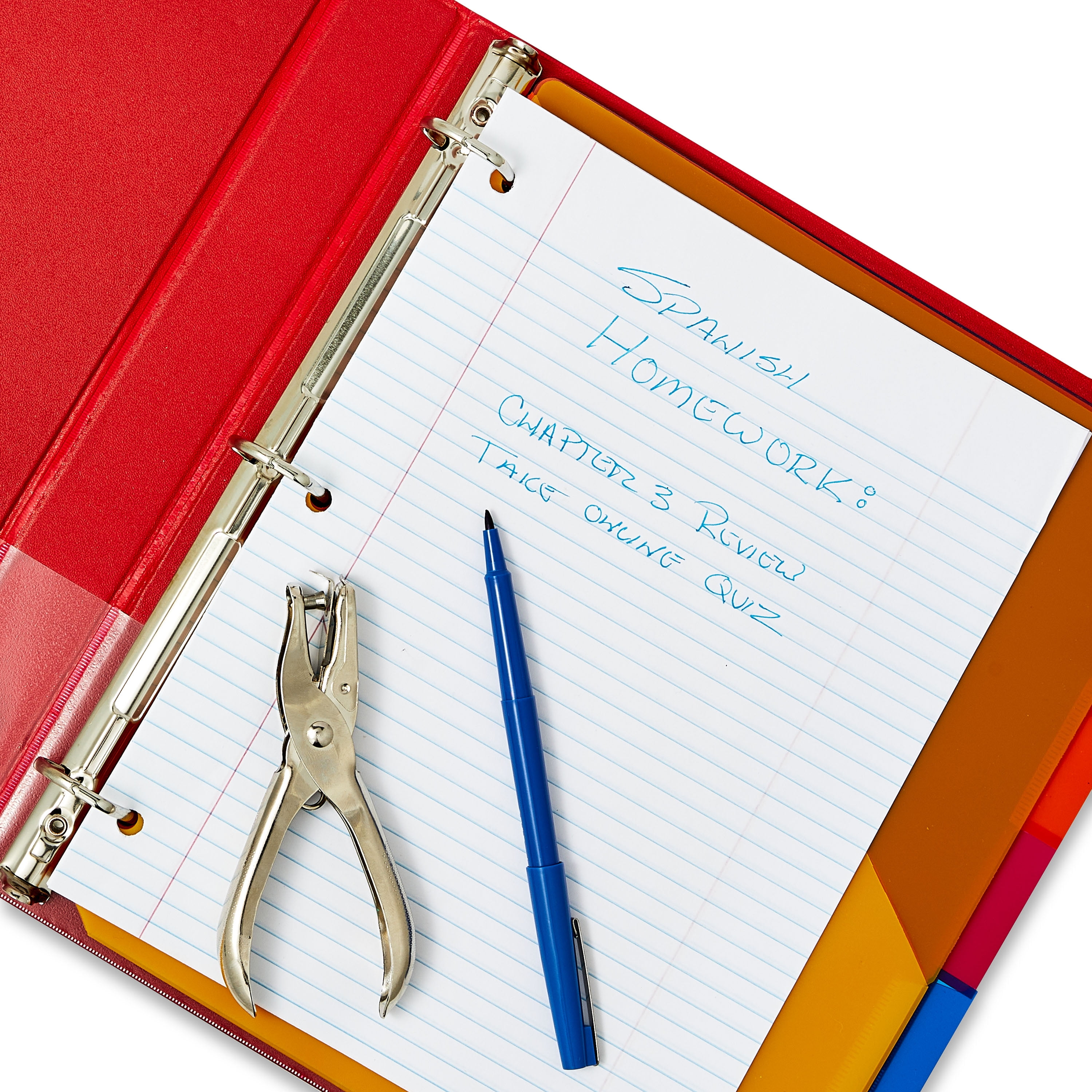 Pen+Gear Durable View 1-inch, D-Ring Binder, Red, 1-Pack