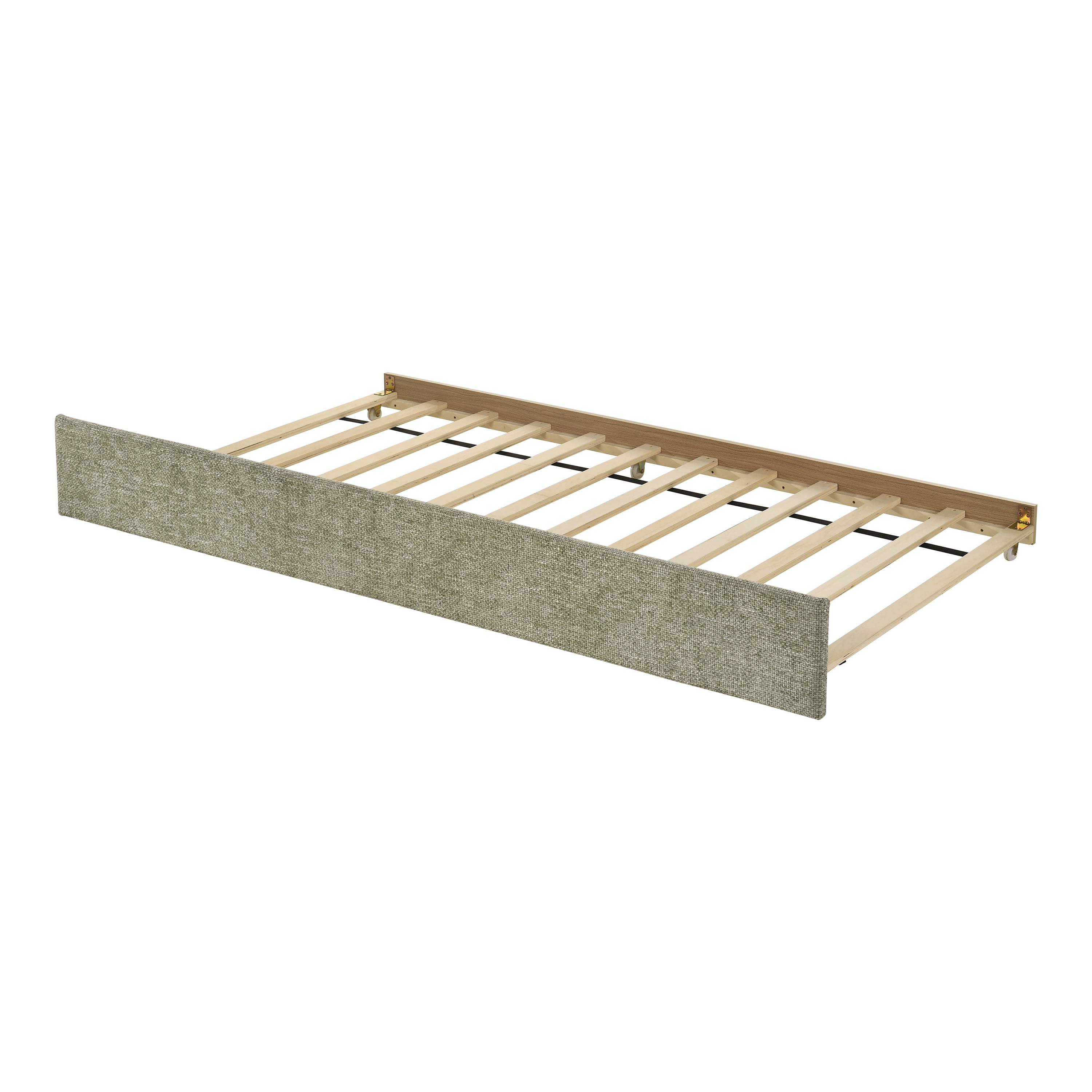 Furniture of America Alonsa Fully Fabric Upholstered Track Arm Twin Daybed with Trundle, Light Green