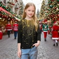 thumbnail image 7 of SERTGUTR Kids Christmas Print 3/4 Long Sleeve Round Neck Casual Comfortable Festive Everyday Top Christmas Gifts for Children 3-12 Years(Multicolor#1,7 Years), 7 of 7
