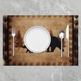 thumbnail image 2 of Bear Placemats Set of 4,Wild Animal Table Place Mats,Rustic Cabin Country Nature Wildlife Bear Brown Black Placemat for Kitchen Dining Table Decoration Indoor Outdoor 18"x12", 2 of 4