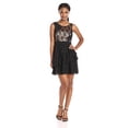thumbnail image 1 of Minuet Robe Sans Manches en Dentelle avec Jupe Superposée, Noir, Moyen, 1 of 1