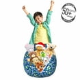 thumbnail image 3 of Paisley Storage Toy Bag Chair, Ocean Waves Like Design with Big and Small Raindrops Inspired Art, Stuffed Animal Organizer Washable Bag, Large Size, Blue and Green, by Ambesonne, 3 of 3