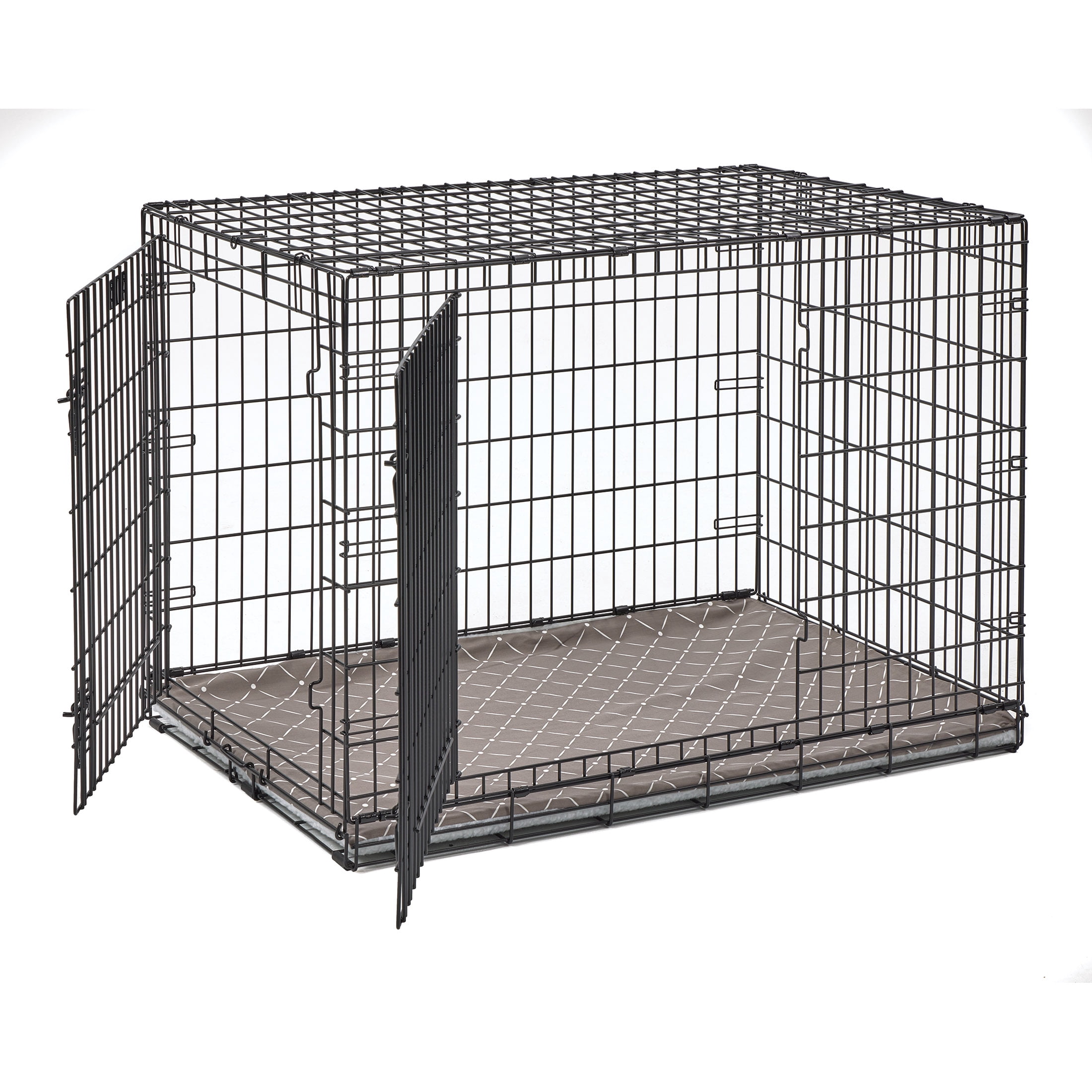 MidWest Homes for Pets QuietTime Reversible Dog Crate Pan Cover, 42 inch, Fleece, Mushroom Diamond