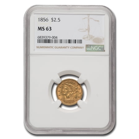 1856 $2.50 Liberty Gold Quarter Eagle MS-63 NGC