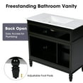 thumbnail image 4 of 36" Modern Bathroom Vanity with Sink, Freestanding Storage Cabinet with 2 Doors & 2 Drawers, Solid Wood Frame and MDF Construction, Black Bathroom Vanity for Space-Saving Organization, 4 of 7