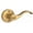 Lifetime Satin Brass, variant on Baldwin Reserve Pvcurtrr003 Privacy Curve Lever Handle And Traditional Round Rose With 6Al Latch And Dual Strike Lifetime Brass Finish Handle