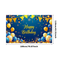 thumbnail image 3 of Blue Background Happy Birthday Banner with Balloon Star and Firework Elements Party Decoration Photography Props for Birthday Party Celebration Event Decor Backdrop, 3 of 7