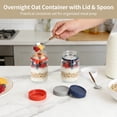 thumbnail image 4 of 4 Pack 16oz Overnight Oat Containers with Lids and Spoons, Glass Wide Mouth Jars with Handles, Leak Proof Oatmeal Containers for Yogurt Cereal Salad Meal Prep Home Office Picnic, 4 of 5