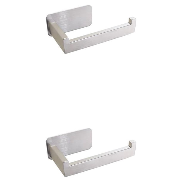 Injueey Colgador de acero inoxidable Soporte telescópico para el hogar Soporte para papel Plata 2Conjunto