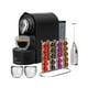thumbnail image 1 of ChefWave Máquina de café espresso compatible con cápsulas Nespresso (negra) con soporte para cápsulas y paquete de 2 tazas de vidrio con espumador de leche de mano (2 artículos), 1 of 5