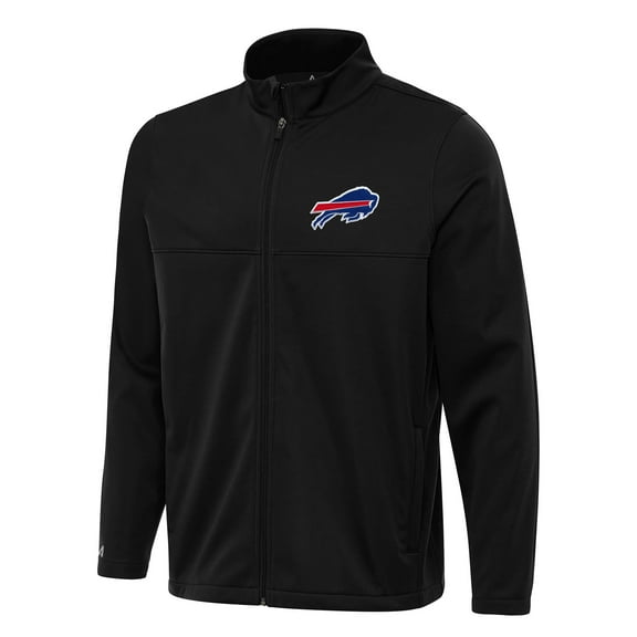 Men's Antigua Black Buffalo Bills  Links 2 Full-Zip Golf Jacket