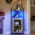 thumbnail image 3 of Yeshouse Corner Wine Cabinet with Removable Wine Rack, Wine Bar Cabinet with Barn Door and Adjustable Shelves, Industrial Wine Cabinet for Dining Room, Living Room,Kitchen, 3 of 8